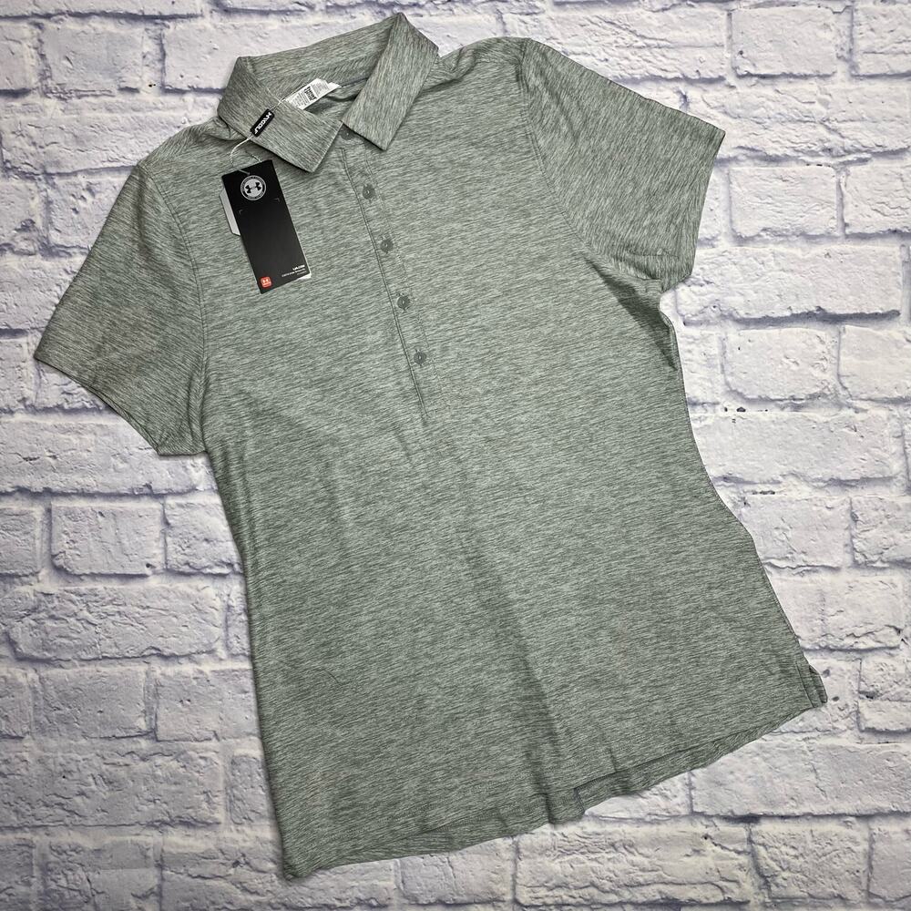 NEW Under Armour Fitted Golf Polo in Gray